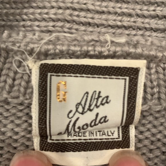 Alta Moda grey Shaw collar cardigan with cables - Picture 4 of 5